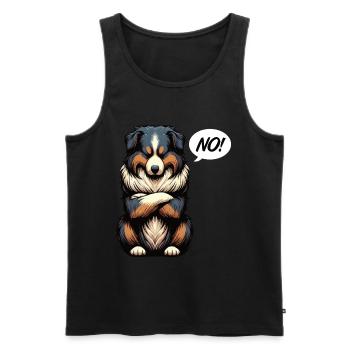 No Australian Shepherd Aussie Aussie Owner - Men's Premium Organic Tank Top - black - Front - AI Model Male 178 light (178cm)