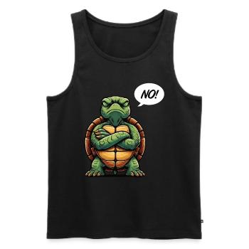 Pas de tortue Tortues de mer - Débardeur bio Premium Homme - noir - Devant - AI Model Male 178 light (178cm)