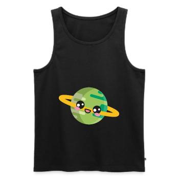 Planète Espace - Débardeur bio Premium Homme - noir - Devant - Michal (187cm)