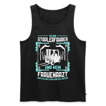 Gabelstapler Staplerfahrer Lagerist Geschenkidee - Männer Premium Bio Tank Top - Schwarz - Vorne - Michal (187cm)
