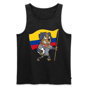 Ecuador Fan Dog - Men's Premium Organic Tank Top - black - Front - Michal (187cm)