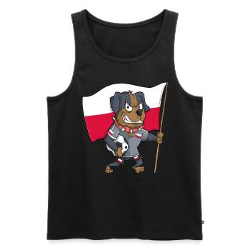 Poland Fan Dog - Men's Premium Organic Tank Top - black - Front - Michal (187cm)