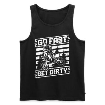 Roulez vite, salissez - Motocross Saying - Débardeur bio Premium Homme - noir - Devant - AI Model Male 178 light (178cm)