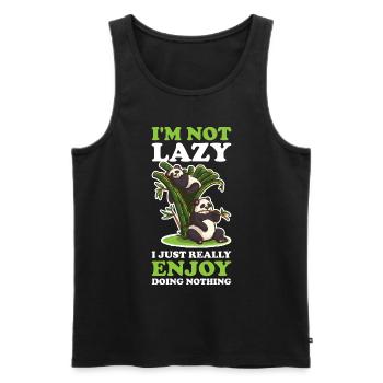 In Need Lazy Panda Bear Gift - Men's Premium Organic Tank Top - black - Front - Michal (187cm)