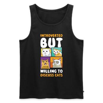 Chats introvertis Cadeau introverti - Débardeur bio Premium Homme - noir - Devant - Michal (187cm)