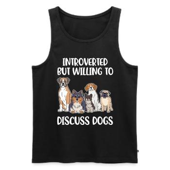 Chiens introvertis Cadeau introverti - Débardeur bio Premium Homme - noir - Devant - Michal (187cm)