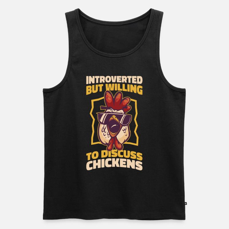 Introverted Chickens Introvertiert Geschenk - Männer Premium Bio Tank Top - Schwarz