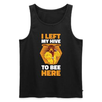J’ai laissé ma ruche à Bee Here Bees Gift - Débardeur bio Premium Homme - noir - Devant - Michal (187cm)