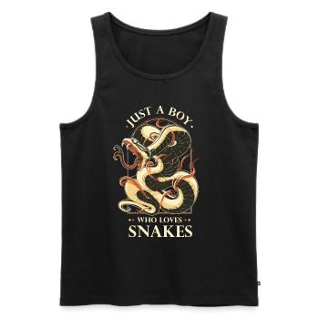 Just A Boy Who Loves Snakes Snakes Gift - Men's Premium Organic Tank Top - black - Front - AI Model Male 178 light (178cm)