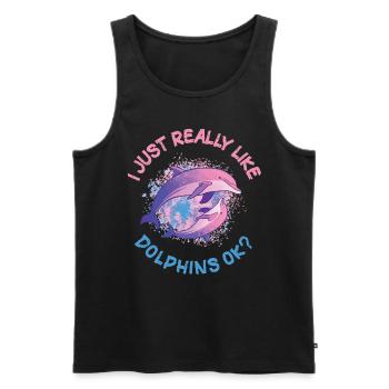 I Just Really Like Dolphins Dolphin Gift - Men's Premium Organic Tank Top - black - Front - Michal (187cm)