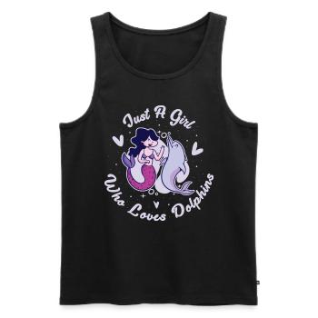 Just A Girl Who Loves Dolphins Dolphin Gift - Men's Premium Organic Tank Top - black - Front - Michal (187cm)