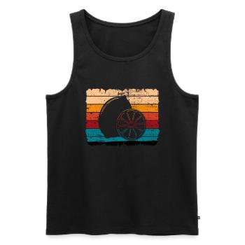 Lemon Fruit Lover Retro Lemonade Gift idea - Men's Premium Organic Tank Top - black - Front - AI Model Male 178 light (178cm)
