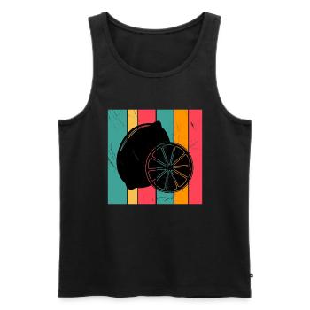 Lemon Fruit Lover Retro Lemonade Gift idea - Männer Premium Bio Tank Top - Schwarz - Vorne - Michal (187cm)