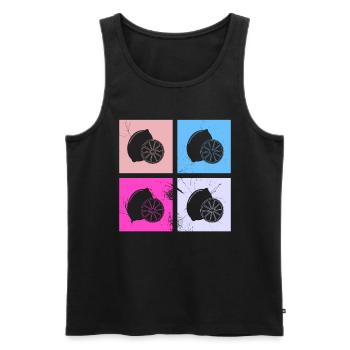 Lemon Fruit Lover Retro Lemonade Gift idea - Männer Premium Bio Tank Top - Schwarz - Vorne - Michal (187cm)