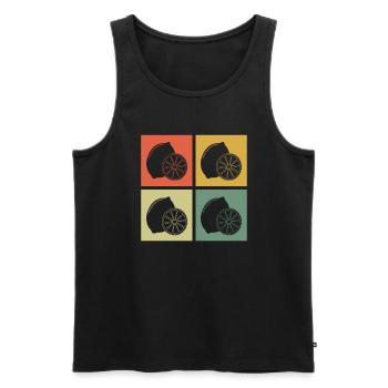 Lemon Fruit Lover Retro Lemonade Gift idea - Männer Premium Bio Tank Top - Schwarz - Vorne - Michal (187cm)
