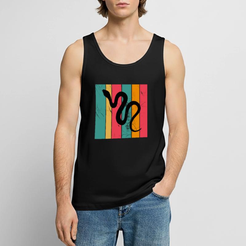 Snake Retro Reptile Python Gift idea Men's Premium Organic Tank Top