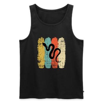 Snake Retro Reptile Python Gift idea - Männer Premium Bio Tank Top - Schwarz - Vorne - AI Model Male 178 light (178cm)