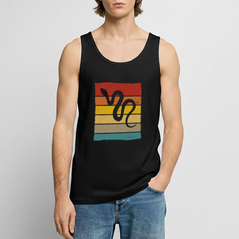 Snake Retro Reptile Python Gift idea Men's Premium Organic Tank Top
