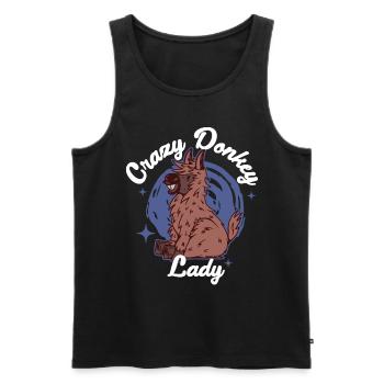 Crazy Donkey Lady Esel Geschenk - Männer Premium Bio Tank Top - Schwarz - Vorne - Michal (187cm)