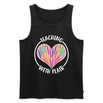 Teaching With Flair Lehrer Geschenk - Männer Premium Bio Tank Top - Schwarz - Vorne - AI Model Male 178 light (178cm)