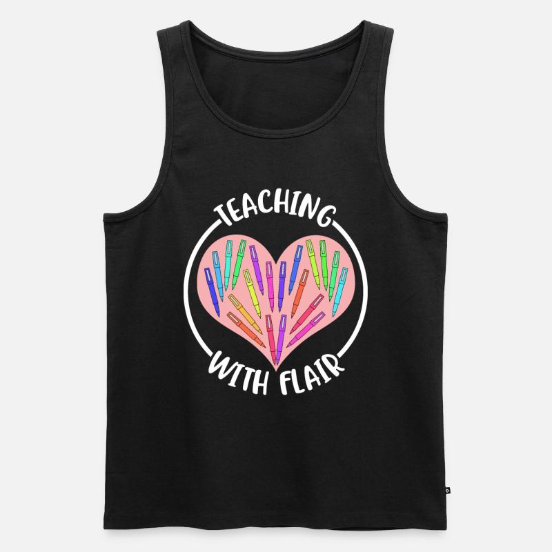 Teaching With Flair Lehrer Geschenk - Männer Premium Bio Tank Top - Schwarz