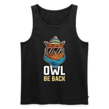 Owl Be Back Eule Geschenk - Männer Premium Bio Tank Top - Schwarz - Vorne - AI Model Male 178 light (178cm)