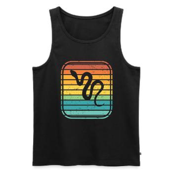 Snake Retro Reptile Python Gift idea - Männer Premium Bio Tank Top - Schwarz - Vorne - AI Model Male 178 light (178cm)