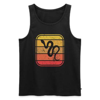 Snake Retro Reptile Python Gift idea - Männer Premium Bio Tank Top - Schwarz - Vorne - AI Model Male 178 light (178cm)