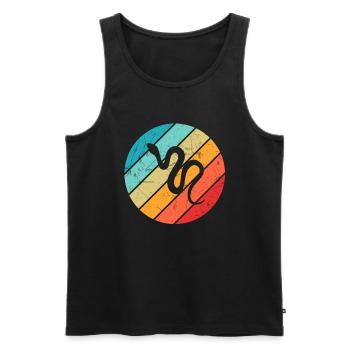Snake Retro Reptile Python Gift idea - Männer Premium Bio Tank Top - Schwarz - Vorne - AI Model Male 178 light (178cm)