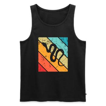 Snake Retro Reptile Python Gift idea - Männer Premium Bio Tank Top - Schwarz - Vorne - AI Model Male 178 light (178cm)