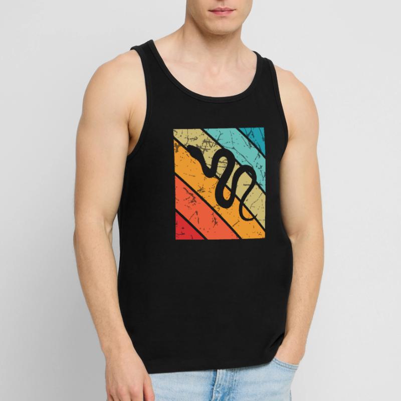 Snake Retro Reptile Python Idée cadeau Débardeur bio Premium Homme