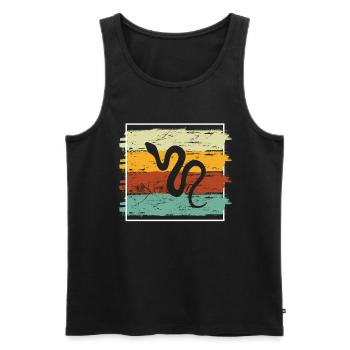 Snake Retro Reptile Python Gift idea - Männer Premium Bio Tank Top - Schwarz - Vorne - AI Model Male 178 light (178cm)