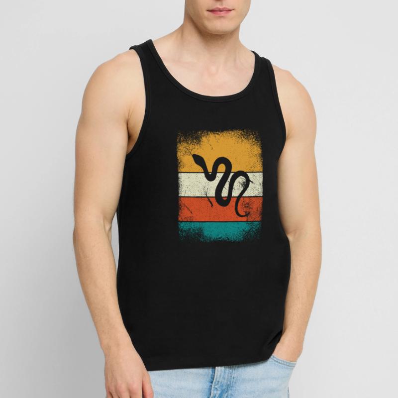 Snake Retro Reptile Python Gift idea Men's Premium Organic Tank Top