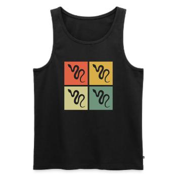 Snake Retro Reptile Python Gift idea - Männer Premium Bio Tank Top - Schwarz - Vorne - AI Model Male 178 light (178cm)