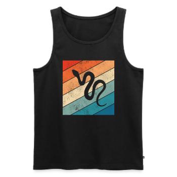 Snake Retro Reptile Python Idée cadeau - Débardeur bio Premium Homme - noir - Devant - Michal (187cm)