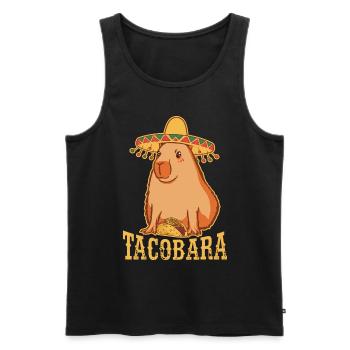 Tacobara Capybara Cadeau - Débardeur bio Premium Homme - noir - Devant - Michal (187cm)