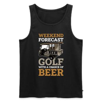 Golf With A Chance Of Beer Golf Gift - Men's Premium Organic Tank Top - black - Front - Michal (187cm)