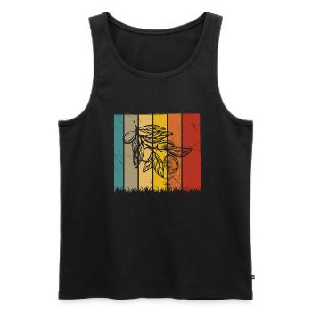 Olive food oil Retro Vegetarian Gift idea - Men's Premium Organic Tank Top - black - Front - AI Model Male 178 light (178cm)