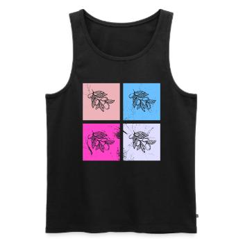 Olive food oil Retro Vegetarian Gift idea - Men's Premium Organic Tank Top - black - Front - AI Model Male 178 light (178cm)