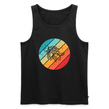 Olive food oil Retro Vegetarian Gift idea - Men's Premium Organic Tank Top - black - Front - AI Model Male 178 light (178cm)