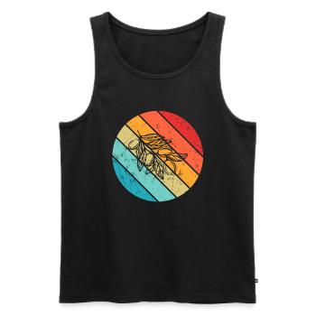 Olive food oil Retro Vegetarian Gift idea - Men's Premium Organic Tank Top - black - Front - AI Model Male 178 light (178cm)