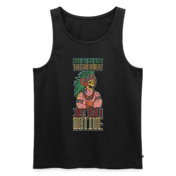 Trust The Government Native American Gift - Men's Premium Organic Tank Top - black - Front - Michal (187cm)