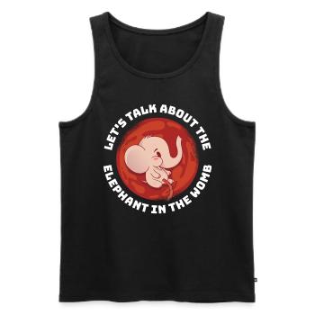 Elephant In The Womb Elephant Gift - Men's Premium Organic Tank Top - black - Front - AI Model Male 178 light (178cm)