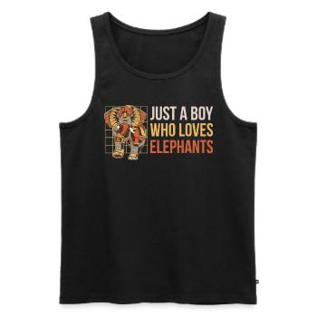 Just A Boy Who Loves Elephants Elephants Gift - Men's Premium Organic Tank Top - black - Front - AI Model Male 178 light (178cm)