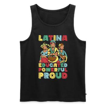 Latina Proud Month of Hispanic Heritage Gift - Débardeur bio Premium Homme - noir - Devant - AI Model Male 178 light (178cm)