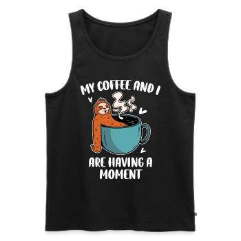 My Coffee And I Coffee Gift - Men's Premium Organic Tank Top - black - Front - Michal (187cm)