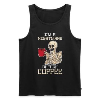 At A Nightmare Before Coffee Coffee Gift - Men's Premium Organic Tank Top - black - Front - Michal (187cm)