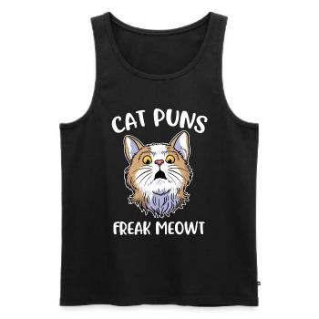 Cat Puns Freak Meowt Cat Cadeau - Débardeur bio Premium Homme - noir - Devant - Michal (187cm)