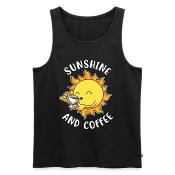 Sunshine And Coffee Kaffee Geschenk - Männer Premium Bio Tank Top - Schwarz - Vorne - Michal (187cm)
