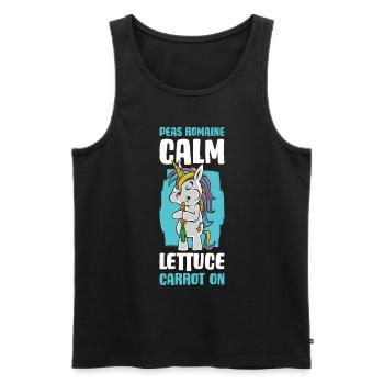 Romaine Calm Lettuce Carrot On carrot gift - Men's Premium Organic Tank Top - black - Front - AI Model Male 178 light (178cm)